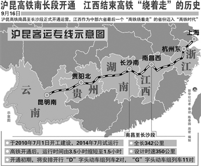 9月16日,沪昆高铁南昌至长沙段开通运营首日,新余市旅游局工作人员王荷花(右)在高铁动车上宣传推介仙女湖风景区。经济日报记者刘兴 摄