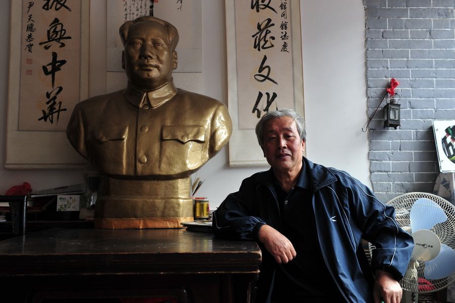 王艾甫在辽县人民抗战纪实展览馆的展室中