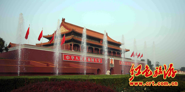 国庆六十周年的北京天安门。